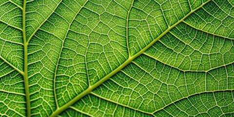 Fototapeta premium Close-up of a leaf's textured surface with visible veins on a clean background, detail, nature, green, botany, macro, close-up