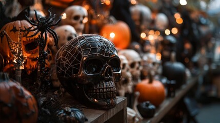 Picture a Halloween-themed craft fair with vendors selling spooky handmade items.