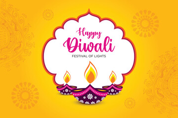 Happy Diwali Advertisement, Banner, Poster, Design vector template, Creative flyer concept, Graphic design element