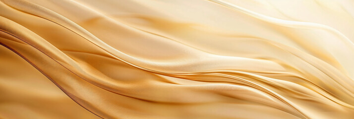Fototapeta premium A smooth and flowing silk-like texture in shades of soft beige and cream, creating a calming and elegant visual effect.