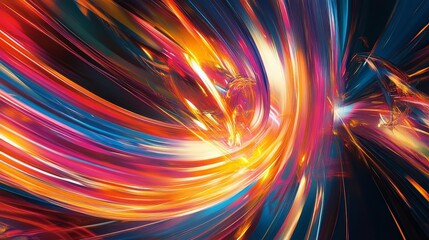 Picture an abstract interpretation of energy with dynamic lines and vibrant, glowing colors.