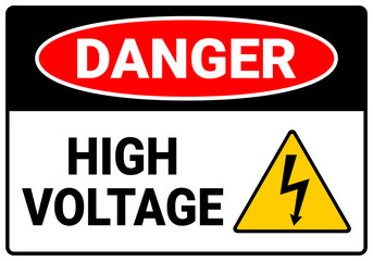 Danger High Voltage Sign
