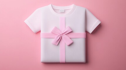 Customprinted tshirt with unique message, stylish gift wrapping, 3D illustration