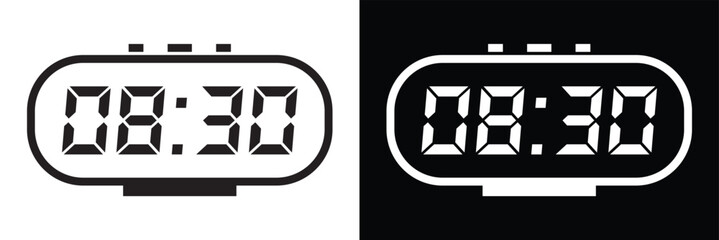 Digital clock number set. Electronic figures. Digital alarm clock. set of red and green led digital clock number isolated on white and transparent background. Vector illustration in eps 10.