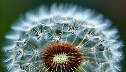 Intricate Beauty of a Dandelion in Close-Up