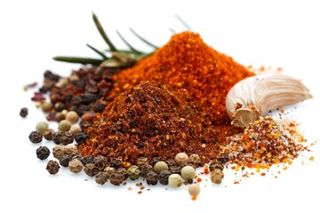 A fresh Cajun spice and Cajun spice Power isolated on white