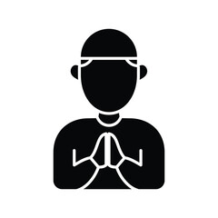 person apologize icon solid vector design  in trendy style