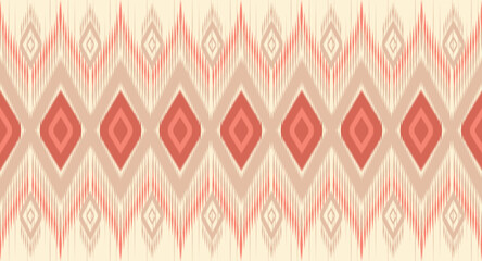 Ikat seamless pattern, geometric design, motif ethnic handmade, Ikat ethnic tribal, boho colors seamless wallpaper. Ethnic Ikat abstract background art,