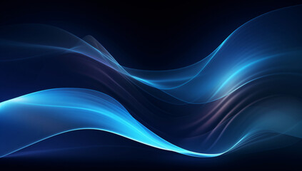 Naklejka premium An abstract visual of flowing blue waves on a dark background, creating a sense of movement and depth in a modern and artistic manner.
