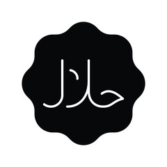 Halal icon solid vector design in trendy style
