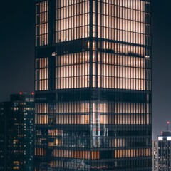 Fototapeta premium Exterior design of a high tower The building is a modern architectural masterpiece