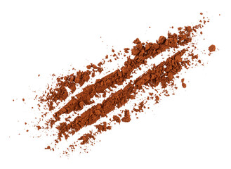 cocoa powder ground dust pile, grunge graphic overlay element isolated on a transparent background