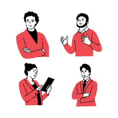 Fototapeta premium office people vector flat illustration