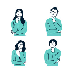 Fototapeta premium person is thinking vector flat illustration