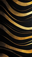 Abstract black and gold wave pattern, textured