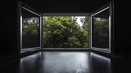  Silver chrome window frames are isolated on a solid black background design. isolated on a solid black background. Illustrations design 