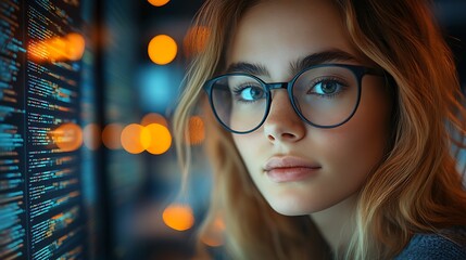  AI cyber security concept. Diverse IT specialist team analyzing artificial intelligence online risk threats to consumer data & privacy. Software developers coding & ethical hacking in dark office 