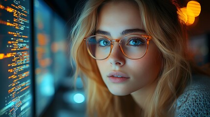  AI cyber security concept. Diverse IT specialist team analyzing artificial intelligence online risk threats to consumer data & privacy. Software developers coding & ethical hacking in dark office 