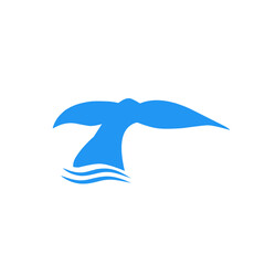 blue whale tail logo design