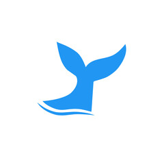 blue whale tail logo design