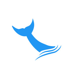 blue whale tail logo design