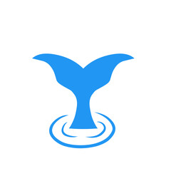 blue whale tail logo design