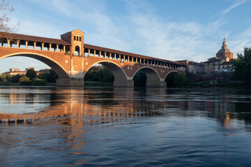 Pavia Covered bridge river Ticino panorama landscape vision village feeling ancient