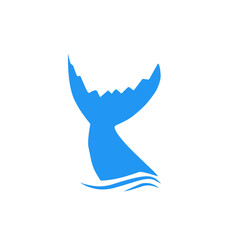blue whale tail logo design