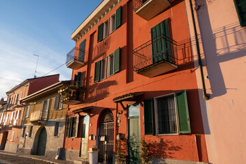 Naklejka premium Pavia Ticino hamlet village country people characteristic view