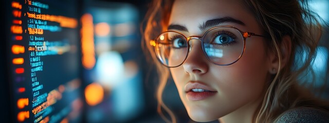  AI cyber security concept. Diverse IT specialist team analyzing artificial intelligence online risk threats to consumer data & privacy. Software developers coding & ethical hacking in dark office 