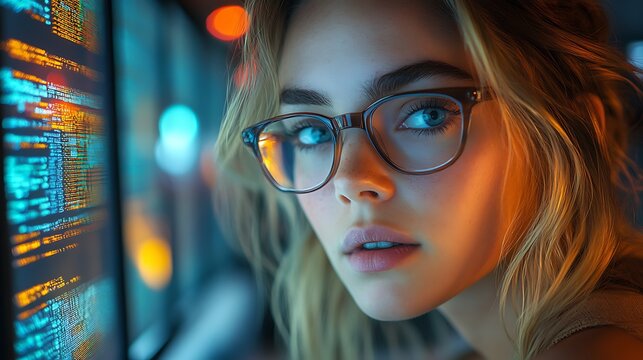  AI cyber security concept. Diverse IT specialist team analyzing artificial intelligence online risk threats to consumer data & privacy. Software developers coding & ethical hacking in dark office 