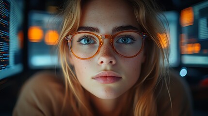  AI cyber security concept. Diverse IT specialist team analyzing artificial intelligence online risk threats to consumer data & privacy. Software developers coding & ethical hacking in dark office 