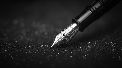 luxury fountain pen in the dark