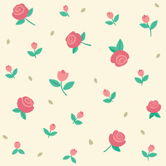 Design of a pattern with tiny rosebuds scattered randomly across the canvas