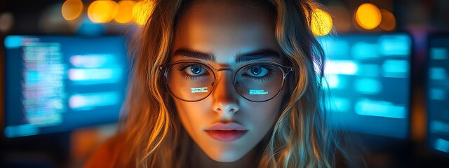  AI cyber security concept. Diverse IT specialist team analyzing artificial intelligence online risk threats to consumer data & privacy. Software developers coding & ethical hacking in dark office 