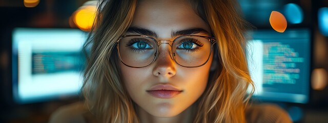  AI cyber security concept. Diverse IT specialist team analyzing artificial intelligence online risk threats to consumer data & privacy. Software developers coding & ethical hacking in dark office 