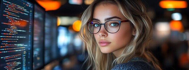  AI cyber security concept. Diverse IT specialist team analyzing artificial intelligence online risk threats to consumer data & privacy. Software developers coding & ethical hacking in dark office 