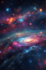 Fototapeta premium Cosmic Nebulae with Bright Stars and Galactic Dust.