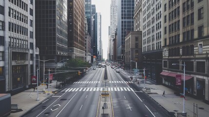 A high-rise cityscape showcasing the bustling financial district, representing growth, ambition,