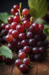 Fototapeta premium A Still Life Featuring a Bunch of Red Grapes.