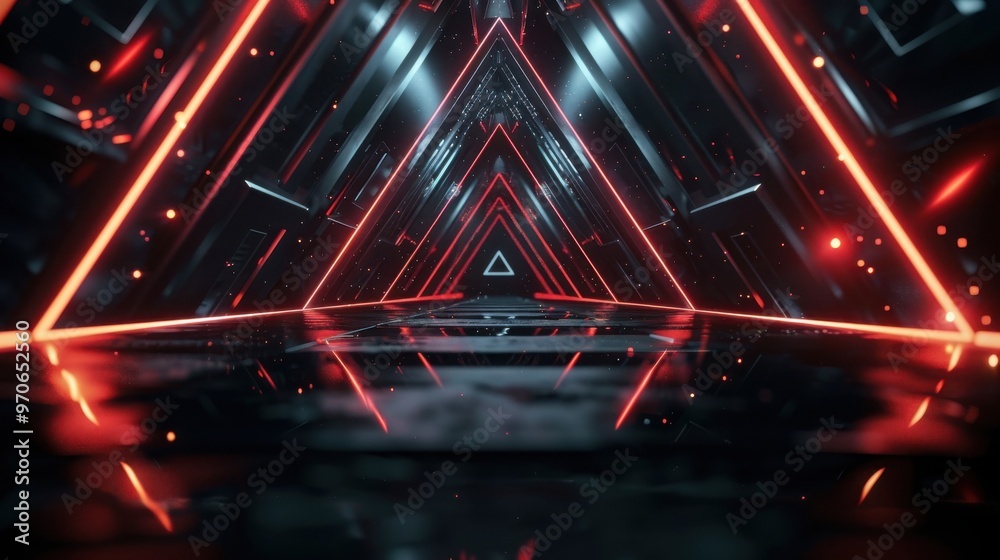Wall mural digital background triangular composition futuristic style