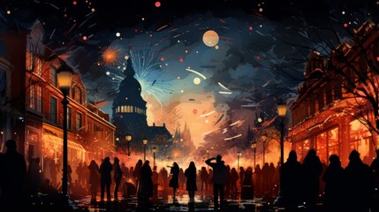 Fototapeta premium New Year Eve December 31 Generative AI