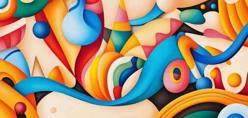 Obraz premium A carnival parade collage with groovy cartoon floats, dancers, and vibrant, swirling decorations