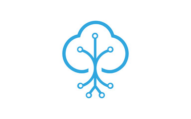 Cloud Tech Logo Design Vector 