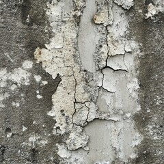 Obraz premium Cracked and Peeling White Paint on a Weathered Concrete Wall