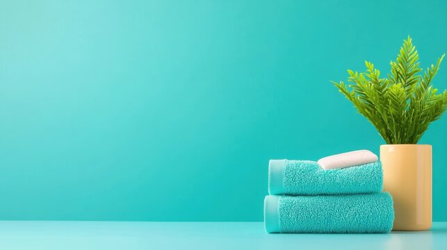 Step-by-Step Guide on Proper Towel Sanitization for Germ Removal with Copy Space for Text in High-Resolution Display