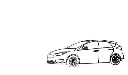 Fototapeta premium continuous drawing of a car with one line. vector