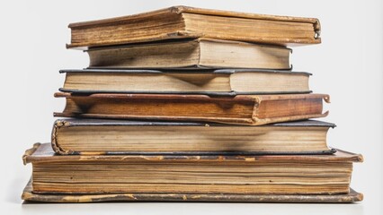 Stack of old books cutout, vintage, retro, antique, stacked, literature, education, learning, nostalgia, collection, bookstore