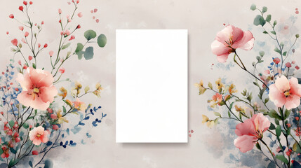 background with flowers and butterflies