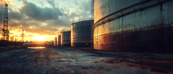 oil storage facility: close-up perspective